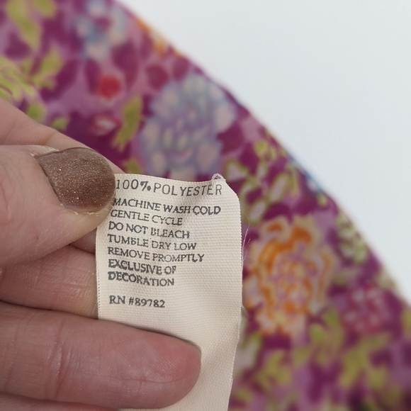 Natori Josie Pink Floral Print Sheer Babydoll Lace Mini Chemise Nightgown Size M - Picture 7 of 12